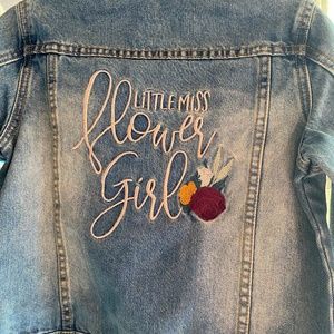 Flower girl denim jacket brand new with tags